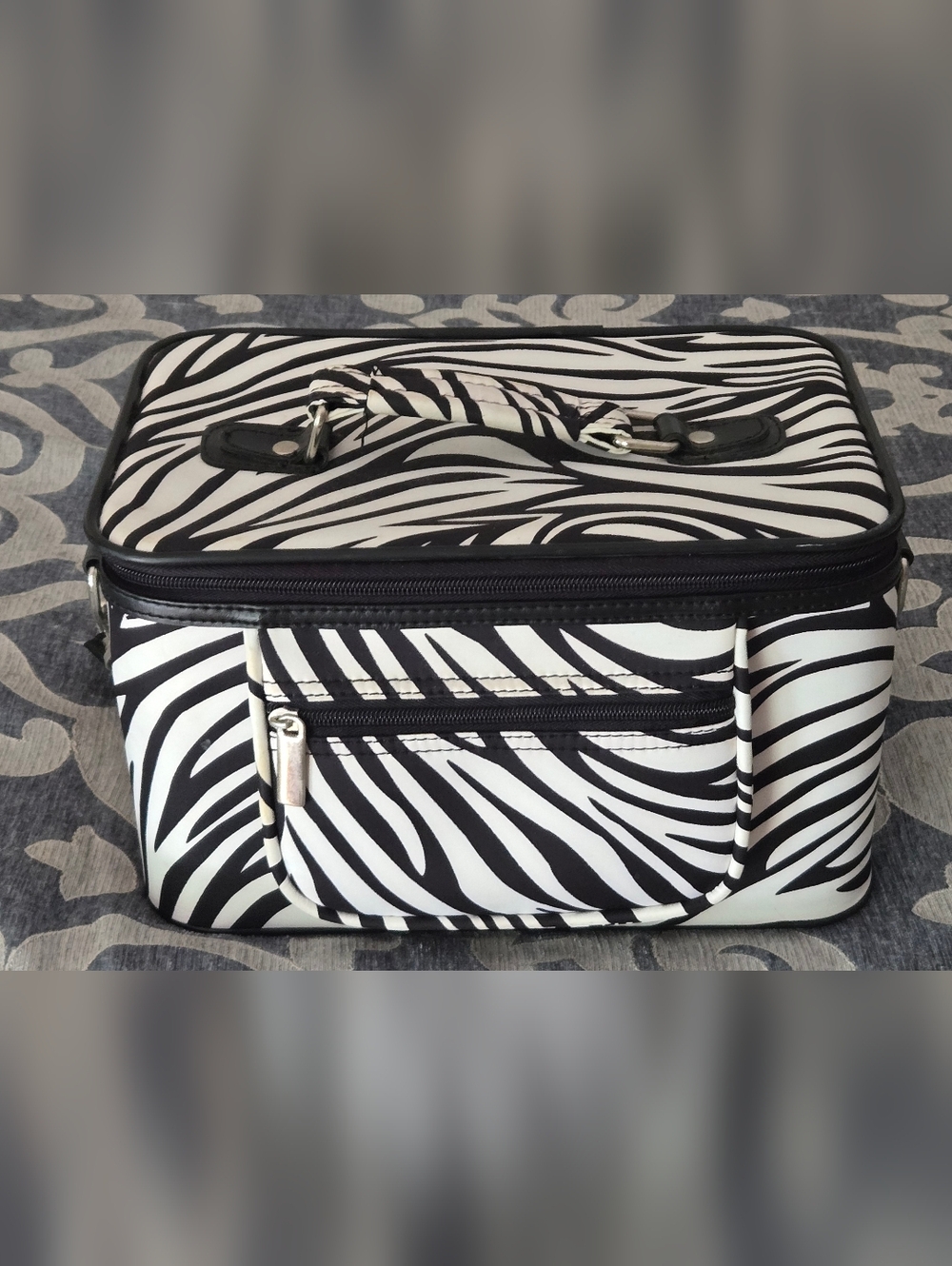 Zebra Print Crossbody Travel Case Bag